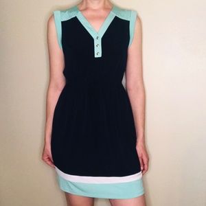EnFocus Studio Navy & Seafoam Blue Dress Size 8